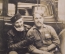 Фотография старинная "Двое возле автомобиля". Фото, фотокарточка. 1930 -е годы.