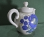 Чайник доливочный фарфоровый, средний. Синие Цветы. Роспись, позолота. 2,5 литра. Фарфоро, Городница