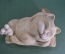 Статуэтка, фигурка "Довольный лежащий кот". Керамика. Интерьер.