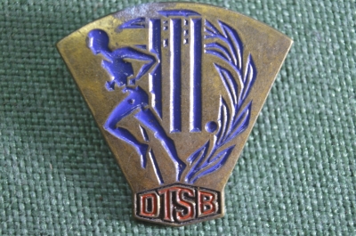  Знак, значок "DTSB". Спортивно-гимнастический союз. Тяжелый металл, эмали. ГДР