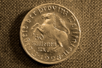 50000000 (Пятьдесят миллионов) марок, Германия (провинция Вестфалия), малый размер, 1923 г. #4