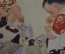 Открытка старинная "Дети кормят птиц". Китай, 1955 год.