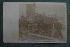 Фотография старинная "У газгольдера на промысле Бенкендорфа в Сураханах". Нефтянка