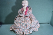 Кукла самоварная, баба с чашкой чая, грелка на самовар. СССР.