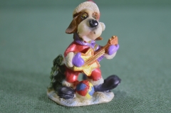 Статуэтка, фигурка "Собака с гитарой, пес гитарист". Полистоун.