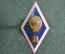 Знак, значок, ромб "Педагогический ВУЗ, училище. Выпускник". Накладной, тяжелый металл. Винт.