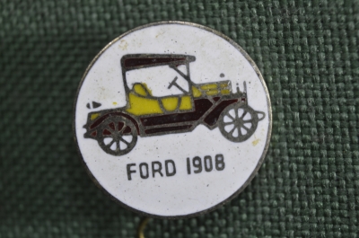 Знак, значок "Ретро Автомобиль Ford 1908". Форд. Заколка. Тяжелый металл, эмали.
