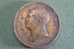 Медаль настольная старинная "В память кончины Александра I 19 ноября 1825". Германия. Империя.