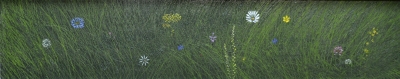 Картина "Цветы в траве". Автор Чмаров Владислав. Оргалит/масло. 2001 г.
