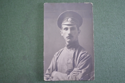 Фотография визитка старинная. Военный РИА. Юмор. Царская Россия. 1914 год.