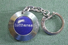 Брелок для ключей "Lufthansa". Авиакомпания Люфтганза. Металл, пластик.