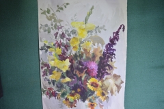 Картина, рисунок "Букет цветов". Бумага, акварель. #5