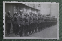 Фотография старинная "Солдаты в строю". Вторая мировая война. Вермахт.