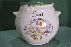 Горшок керамический емкость для соли "Andorra". Антураж для кухни. Андорра.