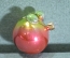 Елочная новогодняя игрушка рельефная "Яблоко фрукт". Стекло. Производитель???