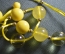Бусы желтые шары. Длина 57 см. Пластик, стекло. Женское украшение. Бижутерия.