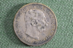 Монета 2 кроны 1913 года. Австро-Венгрия, Франц Иосиф. Серебро. II Corona MDCCCCXIII