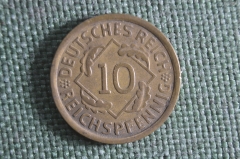 Монета 10 рейхспфеннигов 1928 года. Буква А. Рейх. Reichspfennig, Deutsches Reich.