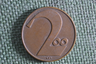 Монета 2 гроша 1924 года. Австрия. Groschen Osterreich.
