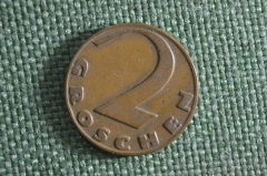 Монета 2 гроша 1927 года. Австрия. Groschen Osterreich.