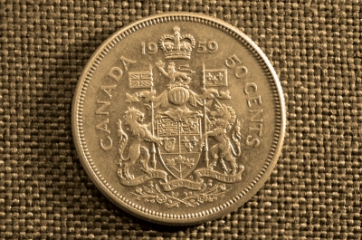50 центов, Серебро, Елизавета II, Канада, 1959 год