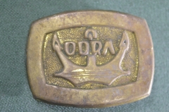 Пряжка пряга для ремня "Odra". Якорь. Польша периода СССР.