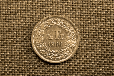 ½ франка, серебро, Швейцария, 1966 год