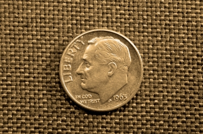 1 дайм, серебро ("D" - Денвер), США, 1963 год