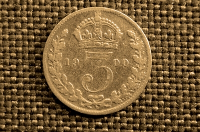 3 пенса, Королева Виктория, Серебро, Великобритания, 1900 года 