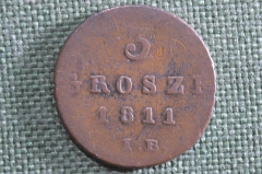 Монета 3 гроша 1811 года, IB, Великое Варшавское герцогство. Польша. Grosze.