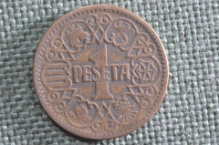Монета 1 песета 1944 года, Испания. Peseta, Espania. #1
