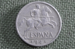 Монета 10 сентимо 1941 года, Испания. Diez cents, Espana