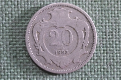 Монета 20 геллеров 1893 года, Австрия. #2