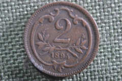 Монета 2 геллера 1894 года, Австрия. 