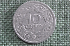 Монета 10 грошей 1923 года, Польша. Groszy. 