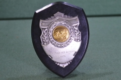 Плакетка плакета настольная "Трофей Наций Trophee des Nations". Тяжелый металл. Великобритания. 1973