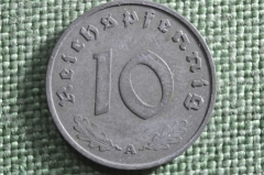 Монета 10 рейхспфеннигов, пфеннигов 1943 года A. Рейх. Германия.