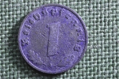 Монета 1 рейхспфенниг, пфенниг 1943 года A. Рейх. Германия.