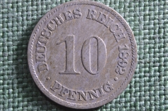 Монета 10 пфеннигов 1892 года, буквы A A. Deutsches Reich, Германская Империя.