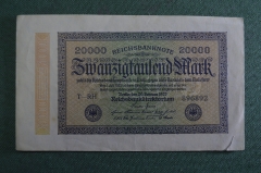 Бона, банкнота 20000 марок 1923 года. Рейхсмарки, Германия.