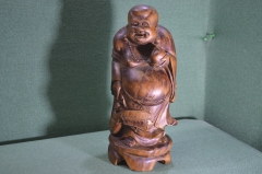 Статуэтка деревянная резная "Будда". Дерево. Резьба. Ручная работа. Китай. 1940е. 