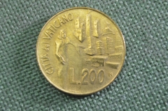 Монета 200 лир 1991 года. Ватикан.