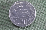 Монета 50 лир 1991 года. Ватикан.