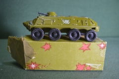 Игрушка машинка военная техника "БТР". Оригинальная коробка. Завод Арсенал. СССР.