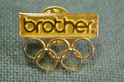 Знак значок "Brother". Олимпиада. МОК. Олимпийский комитет. Спонсор. 1980е.