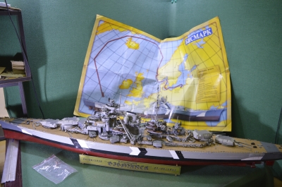 Модель корабля, линкор немецкого флота "Бисмарк, Bismark". Собранная. 125 см. в длину. Самовывоз