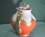 Чайник фарфоровый гигант "Бутон". Фарфор. Роспись. Барановка. СССР.