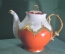 Чайник фарфоровый гигант "Бутон". Фарфор. Роспись. Барановка. СССР.