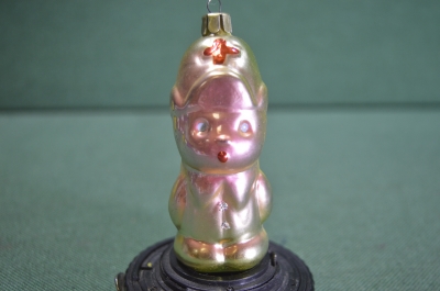 Елочная игрушка из набора Незнайка "Пилюлькин". Стекло. МПО Иней. Медицина. СССР.