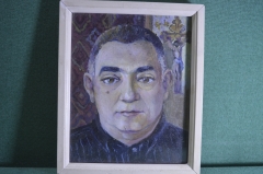 Картина "Кавказский пожилой мужчина". Оргалит, масло. Автор неизвестен. 1997 год.